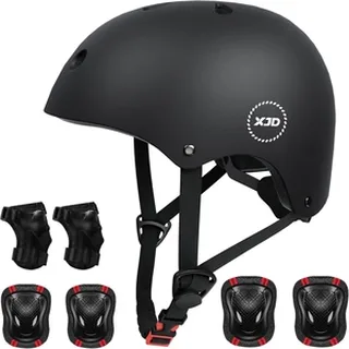 XJD Kids Bike Helmet & Protective Gear Set Black