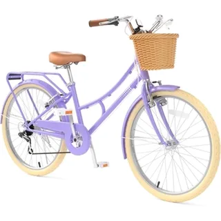 XJD Beach Cruiser Bike with U-Brake Purple 24-Inch