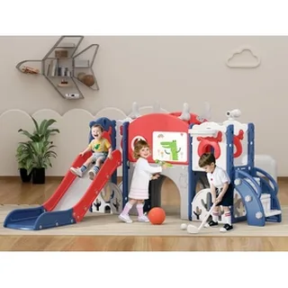 XJD 13-in-1 Toddler Slide & Playset Blue and Red