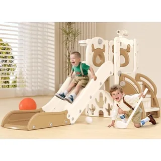 XJD 7-in-1 Toddler Slide & Playset White Brown