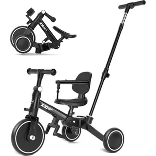 XJD 6-in-1 Folding Toddler Tricycle Black
