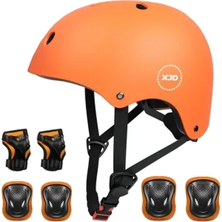 XJD Kids Bike Helmet & Protective Gear Set Orange