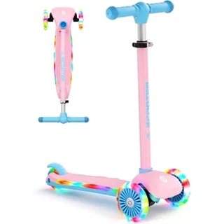 XJD 3-Wheel Light-Up Scooter for Kids Ages 3–8 Pink