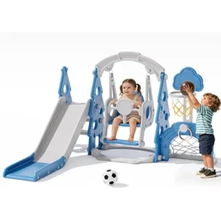 XJD 6-in-1 Toddler Slide & Swing Set Blue