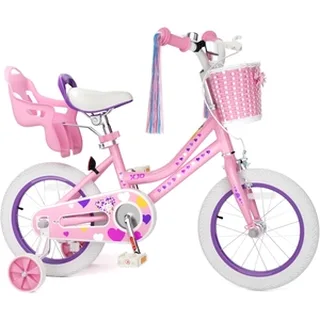 XJD Girls Bike with Basket & Doll Seat Pink