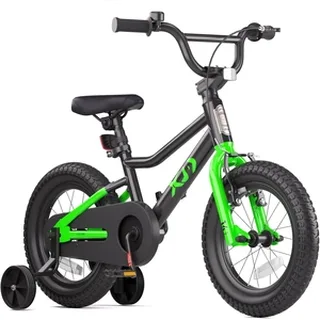 XJD Kids BMX Bike with Training Wheels Black