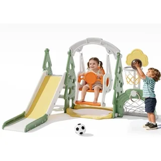XJD 6-in-1 Toddler Slide & Swing Set Green