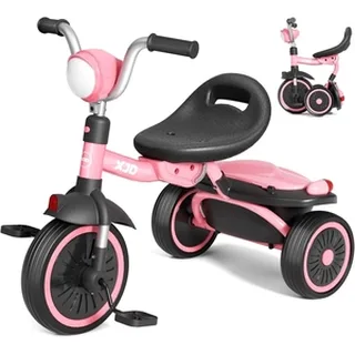 XJD Foldable Toddler Tricycle for Ages 2–5 Pink