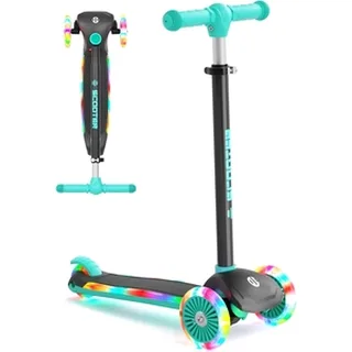 XJD 3-Wheel Light-Up Scooter for Kids Ages 3–8 Black