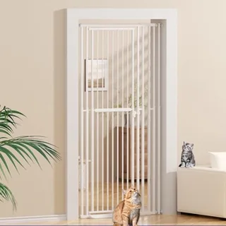 XJD Extra-Tall Adjustable Pet Gate White