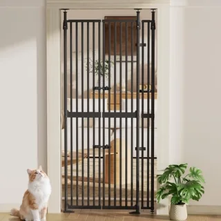 XJD Extra-Tall Auto-Close Pet Gate Black