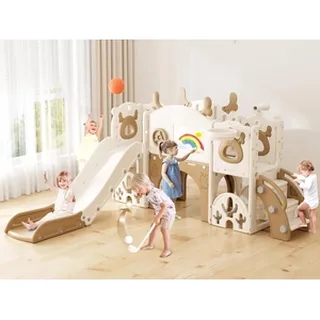 XJD 13-in-1 Toddler Slide & Playset Brown