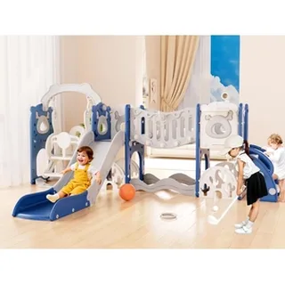 XJD 12-in-1 Toddler Slide & Swing Set Blue
