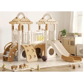 XJD 9-in-1 Jungle Toddler Slide & Playset Brown