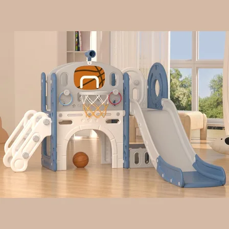 XJD 8-in-1 Toddler Slide & Playset Blue Gray