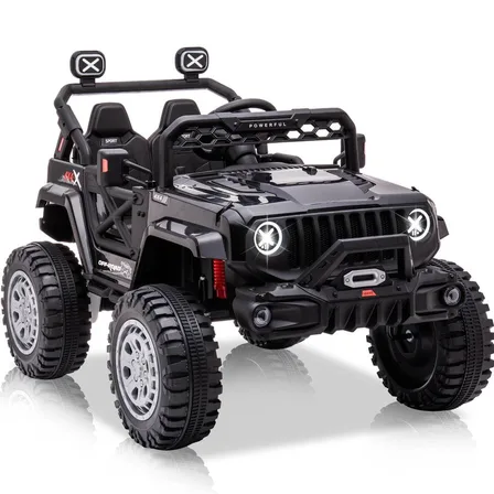 XJD Kids Electric Ride-On Jeep Black