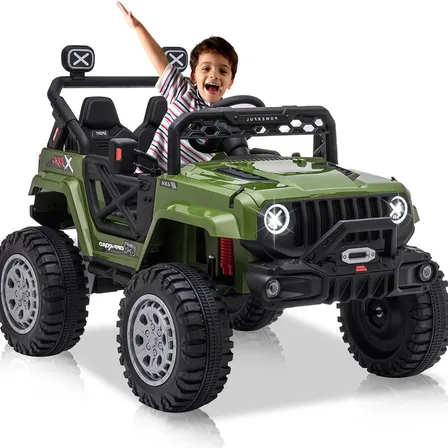 XJD Kids Electric Ride-On Jeep Green