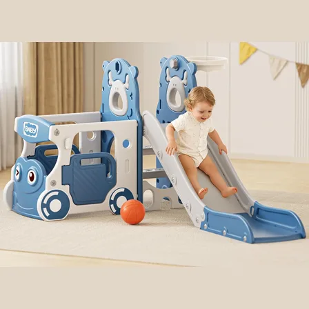 XJD 4-in-1 Toddler Slide & Playset Blue Gray