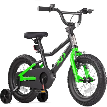 XJD Kids BMX Bike with Training Wheels Black