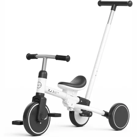XJD 5-in-1 Toddler Tricycle with Push Handle White