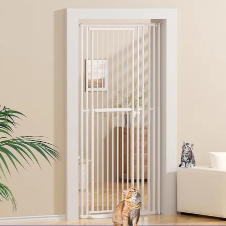 XJD Extra-Tall Adjustable Pet Gate White