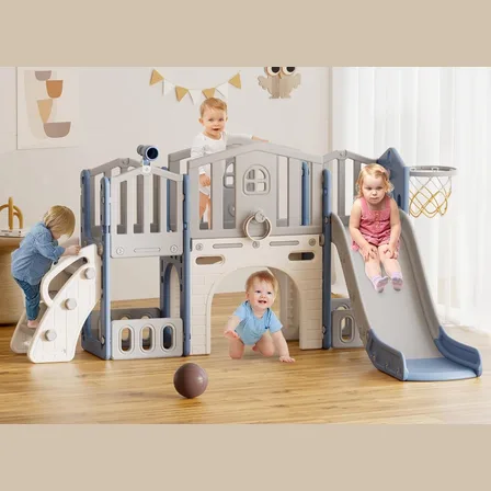 XJD 9-in-1 Toddler Slide & Playset Blue