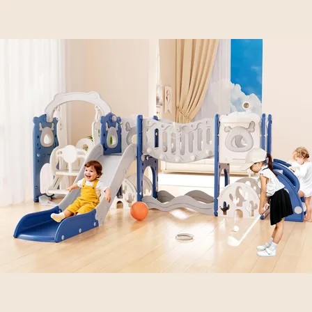 XJD 12-in-1 Toddler Slide & Swing Set Blue