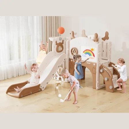 XJD 12-in-1 Toddler Slide & Playset Brown