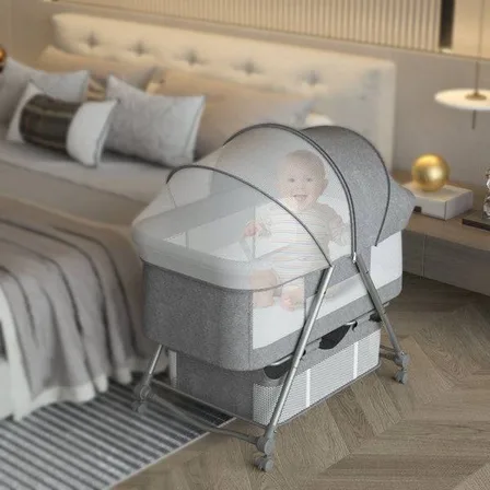 XJD Baby Bassinets Rocking Bassinet Grey