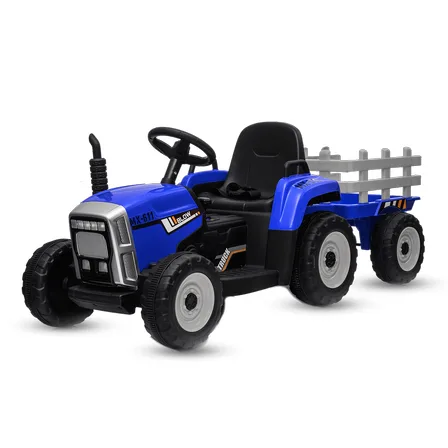XJD Kids Electric Tractor with Trailer Blue