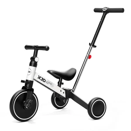 XJD 7-in-1 Kids Tricycle with Push Bar White