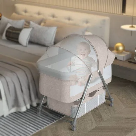 XJD Baby Bassinets Rocking Bassinet Beige