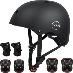 XJD Kids Bike Helmet & Protective Gear Set Black