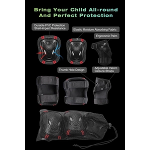 XJD Kids Bike Helmet & Protective Gear Set Black