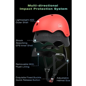 XJD Kids Bike Helmet & Protective Gear Set Red Medium