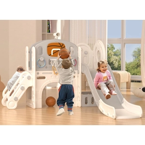 XJD 8-in-1 Toddler Slide & Playset Beige Grey
