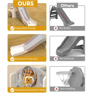 XJD 8-in-1 Toddler Slide & Playset Beige Grey