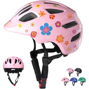 XJD Adjustable Toddler Bike Helmet Pink Flowers