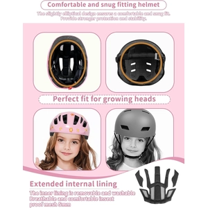 XJD Adjustable Toddler Bike Helmet Pink Flowers