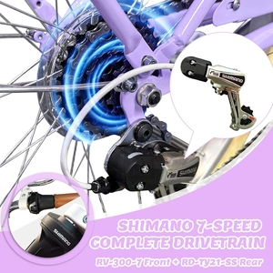 XJD Beach Cruiser Bike with U-Brake Purple 24-Inch