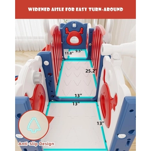 XJD 13-in-1 Toddler Slide & Playset Blue and Red
