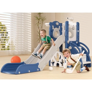 XJD 7-in-1 Toddler Slide & Playset Blue Gray