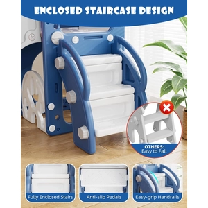 XJD 7-in-1 Toddler Slide & Playset Blue Gray