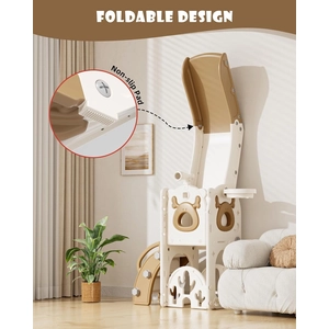 XJD 7-in-1 Toddler Slide & Playset White Brown