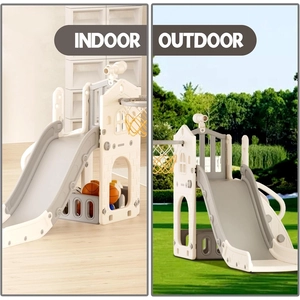 XJD 5-in-1 Toddler Slide & Playset Gray