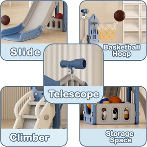 XJD 5-in-1 Toddler Slide & Playset Blue