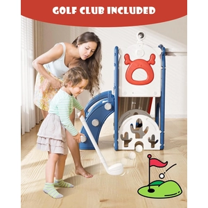 XJD 7-in-1 Toddler Slide & Playset Blue and Red