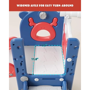 XJD 7-in-1 Toddler Slide & Playset Blue and Red