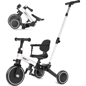 XJD 6-in-1 Folding Toddler Tricycle White