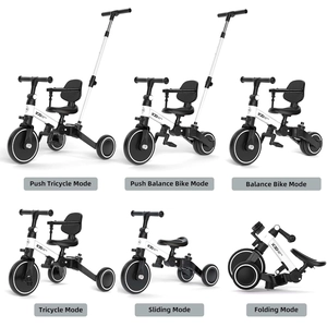 XJD 6-in-1 Folding Toddler Tricycle White